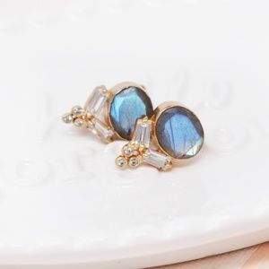 18K Gold Labradorite earrings